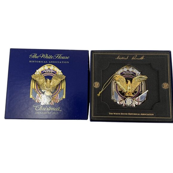 The White House Historical Association 2017 Christmas Ornament Gold Eagle Tree - Picture 1 of 5